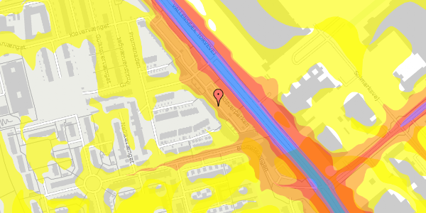 Trafikstøjkort på Firkløverparken 13, 2625 Vallensbæk
