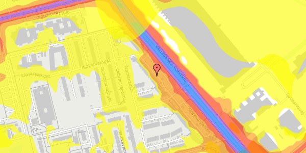 Trafikstøjkort på Firkløverparken 16, 2625 Vallensbæk