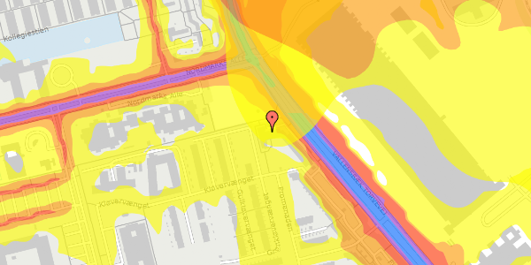 Trafikstøjkort på Firkløverparken 70, st. 3, 2625 Vallensbæk