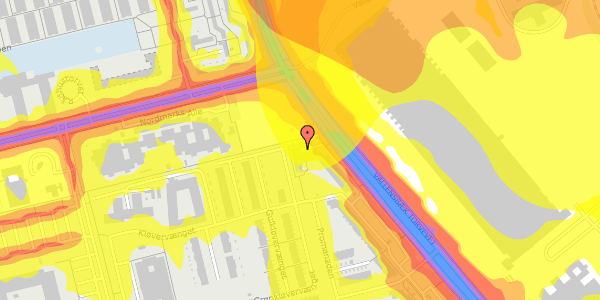 Trafikstøjkort på Firkløverparken 72, 1. 11, 2625 Vallensbæk