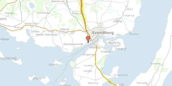 Trafikstøjkort på Kogtvedvej 126B, 5700 Svendborg