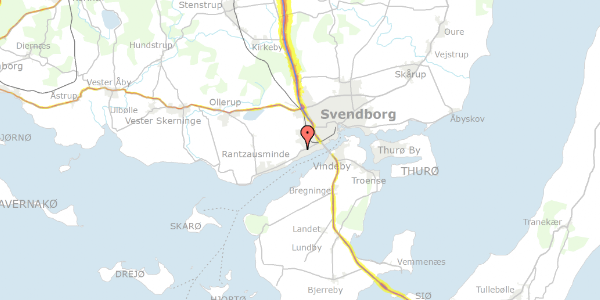 Trafikstøjkort på Kogtvedvej 128A, 5700 Svendborg