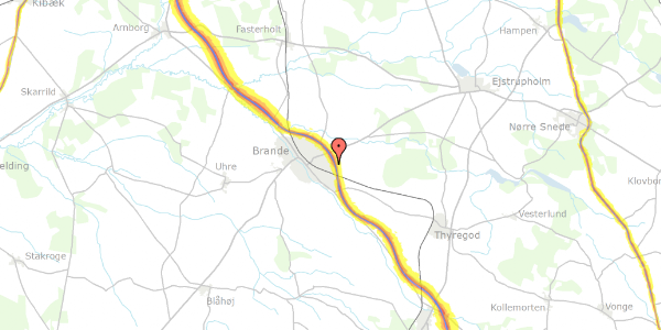 Trafikstøjkort på Skovbrynet 124, 7330 Brande