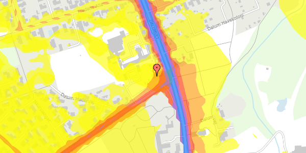 Trafikstøjkort på Dalumgårds Allé 1B, 5250 Odense SV