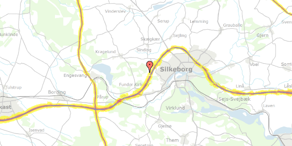 Trafikstøjkort på Nørhedevej 27C, 8600 Silkeborg