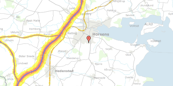 Trafikstøjkort på Anemonevej 180, 8700 Horsens