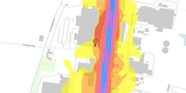 Trafikstøjkort på Drejervej 2, st. , 7451 Sunds