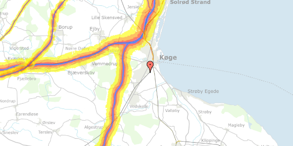 Trafikstøjkort på Ravnsborgvej 109, 4600 Køge