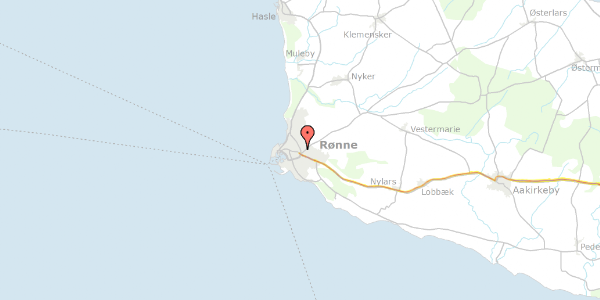 Trafikstøjkort på Borgmester Nielsens Vej 22, 3700 Rønne