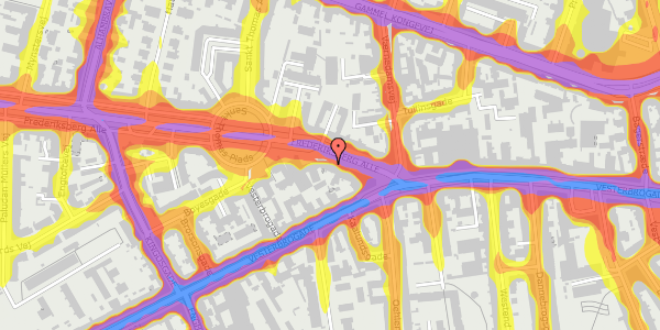 Trafikstøjkort på Frederiksberg Allé 5, 1621 København V