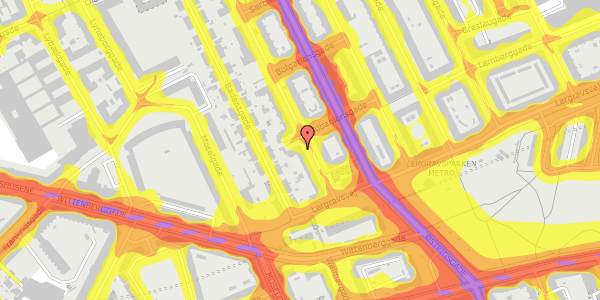 Trafikstøjkort på Ungarnsgade 68, 2300 København S