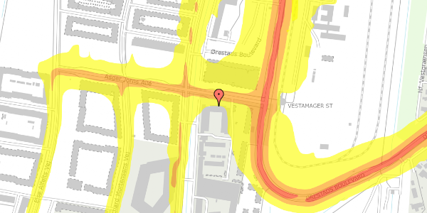 Trafikstøjkort på Asger Jorns Allé 5, 6. 618, 2300 København S