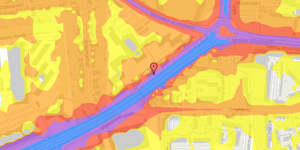 Trafikstøjkort på Gladsaxe Ringvej 8, 2860 Søborg