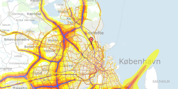 Trafikstøjkort på Emdrupvej 54C, 1. 110, 2400 København NV