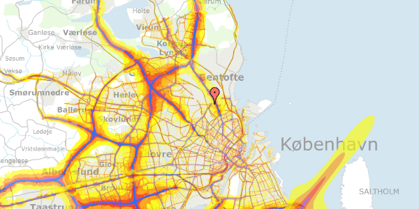 Trafikstøjkort på Emdrupvej 54C, st. 10, 2400 København NV