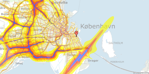 Trafikstøjkort på Messinavej 8, 4. 401, 2300 København S