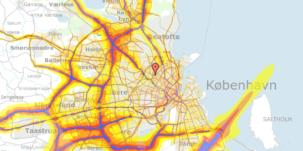 Trafikstøjkort på Svanevej 6A, st. th, 2400 København NV