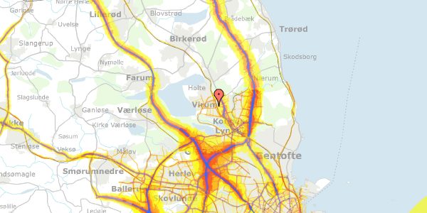 Trafikstøjkort på Virumgade 24C, 2830 Virum