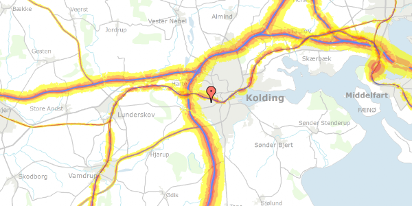 Trafikstøjkort på Seest Bakke 116, 6000 Kolding