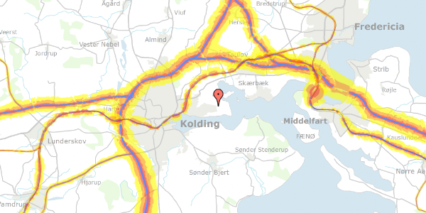 Trafikstøjkort på Siøvænget 1, 6000 Kolding
