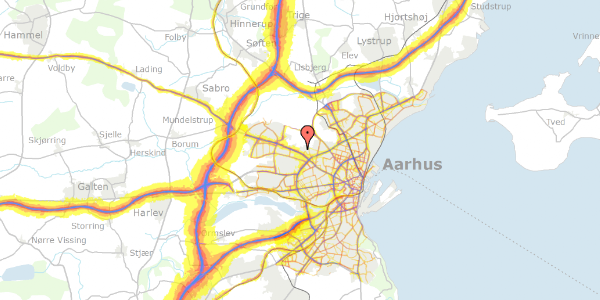 Trafikstøjkort på Vintervej 15, 1. 4, 8210 Aarhus V