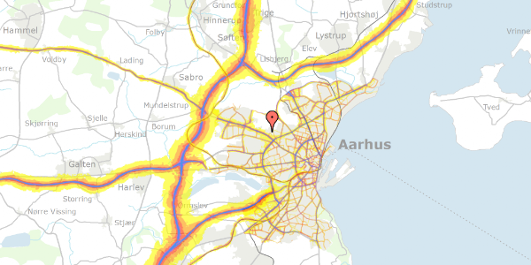 Trafikstøjkort på Vintervej 17, 8210 Aarhus V