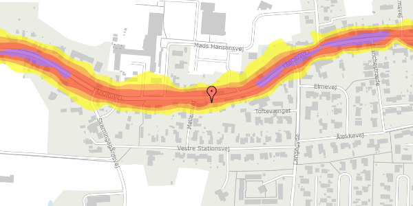 Trafikstøjkort på Fåborgvej 45B, 5762 Vester Skerninge