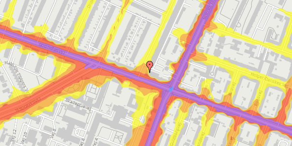 Trafikstøjkort på Duevej 2, 2000 Frederiksberg