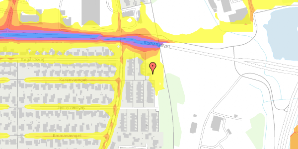 Trafikstøjkort på Højvang 153C, 5270 Odense N