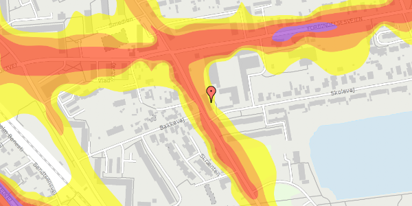 Trafikstøjkort på Lindholmsvej 65, 9400 Nørresundby