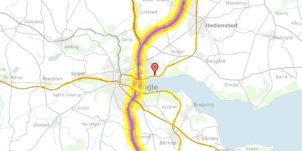 Trafikstøjkort på Kirkebakken 9C, 7120 Vejle Øst