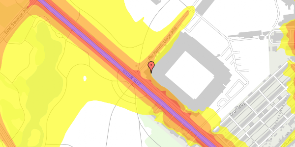 Trafikstøjkort på Øster Allé 56, 3. th, 2100 København Ø