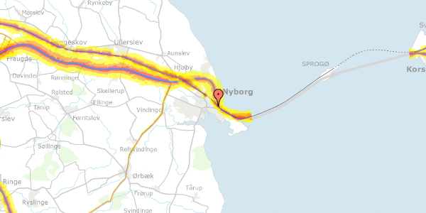 Trafikstøjkort på Hf. Engen 24, 5800 Nyborg