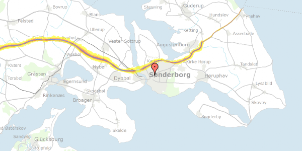 Trafikstøjkort på Bakkevang 5, 6400 Sønderborg