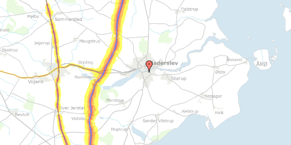 Trafikstøjkort på Sohlsvej 8, 6100 Haderslev