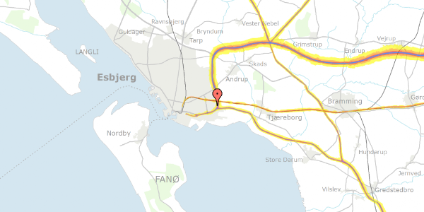 Trafikstøjkort på Lykkegårdsvej 5H, 6700 Esbjerg