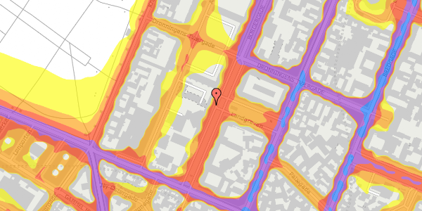 Trafikstøjkort på Borgergade 13, 5. , 1300 København K