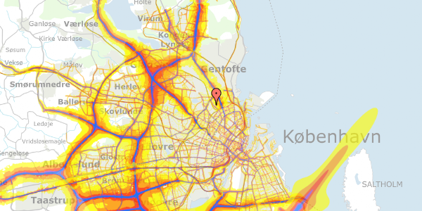 Trafikstøjkort på Bispebjerg Bakke 30G, 2400 København NV