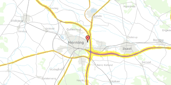 Trafikstøjkort på Krarupsvej 17, 7400 Herning