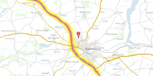 Trafikstøjkort på Kong Olafs Vej 21, 8920 Randers NV