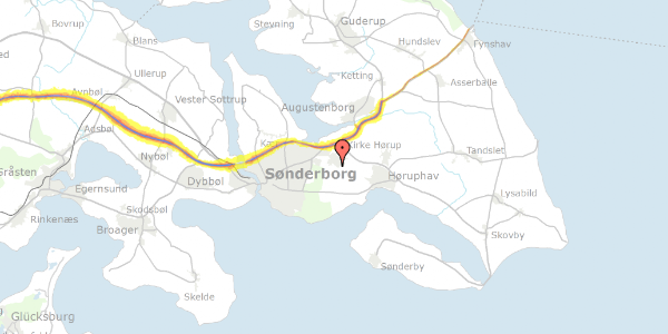 Trafikstøjkort på Johanne Hansens Vej 32, 6400 Sønderborg