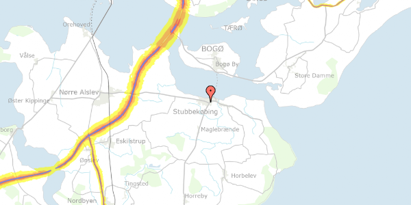 Trafikstøjkort på Fælleseje 12, 4850 Stubbekøbing