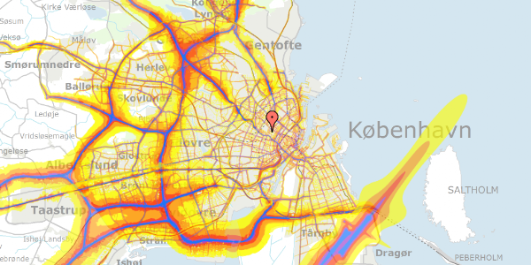 Trafikstøjkort på Struenseegade 15, 3. th, 2200 København N