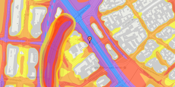 Trafikstøjkort på H.C. Andersens Boulevard 6, 2. , 1553 København V