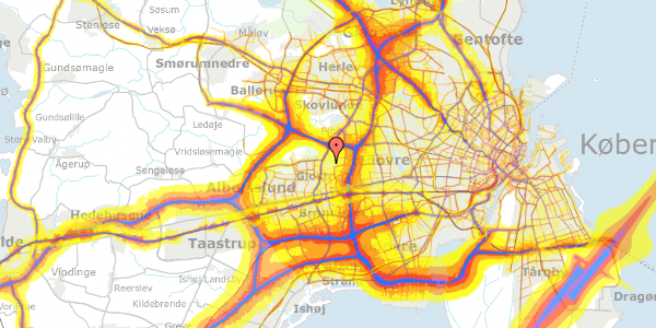 Trafikstøjkort på Krogengen 40, 2600 Glostrup