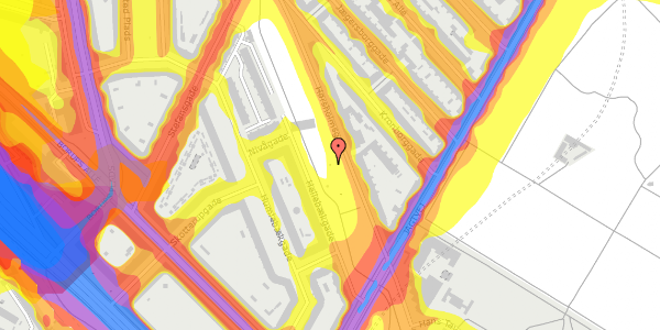 Trafikstøjkort på Hellebækgade 8, 2200 København N