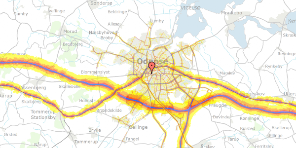 Trafikstøjkort på Sukkervænget 83, 5000 Odense C