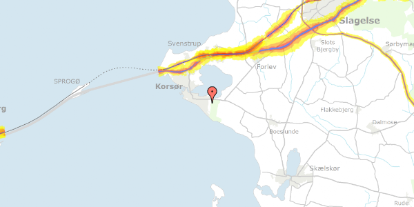 Trafikstøjkort på Skovåsen 52, 4220 Korsør