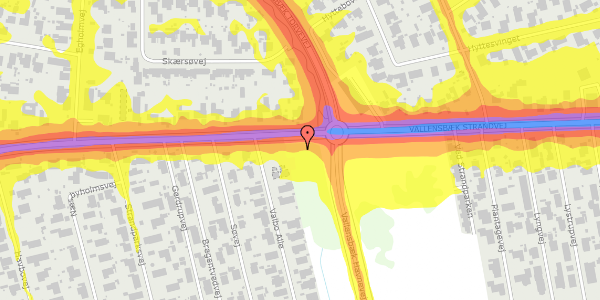 Trafikstøjkort på Vallensbæk Strandvej 127C, 2665 Vallensbæk Strand
