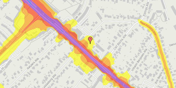 Trafikstøjkort på Niels Finsens Alle 71, 3. mf, 2860 Søborg